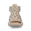 Rieker Lattice Cut Block Heel Sandal - Beige Sparkle